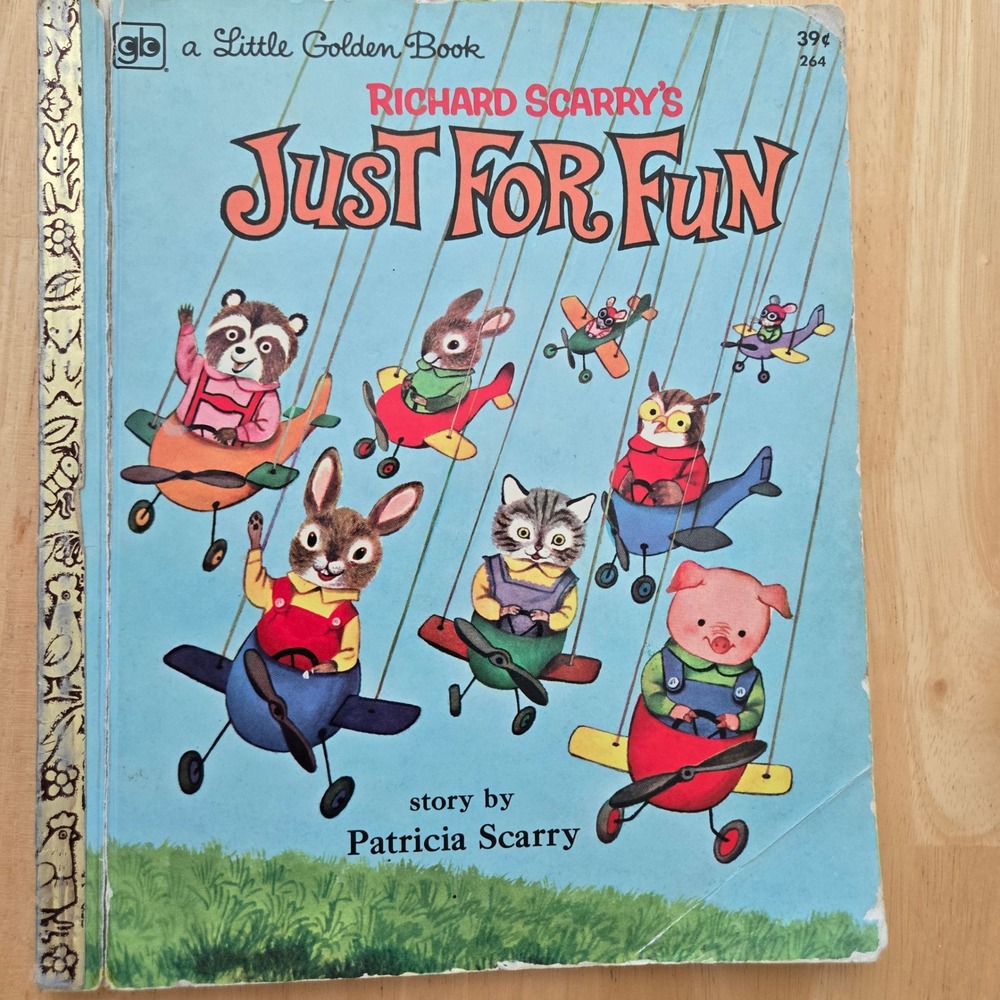 Vintage 1960 Richard Scarry Just For Fun Little Golden Book Patricia Scarry #264